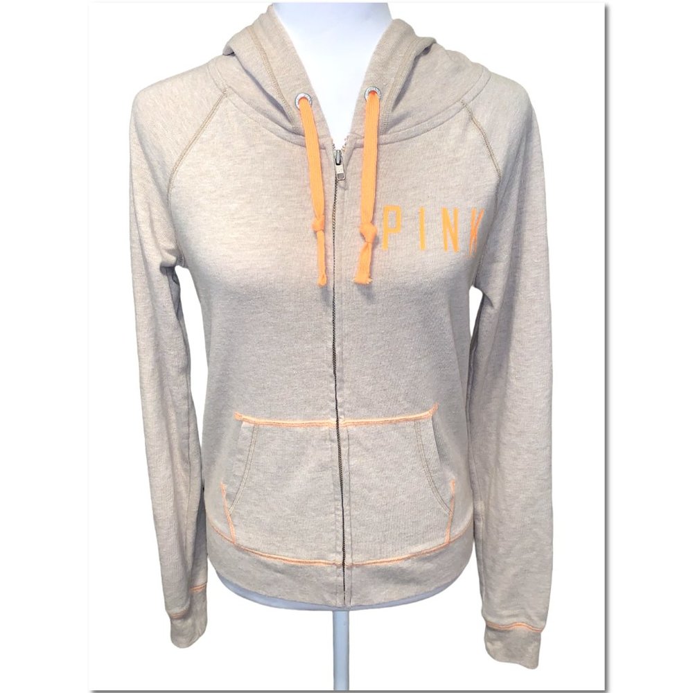 PINK Victoria's Secret Hooded Zip Up Sweatshirt Size XS EUC